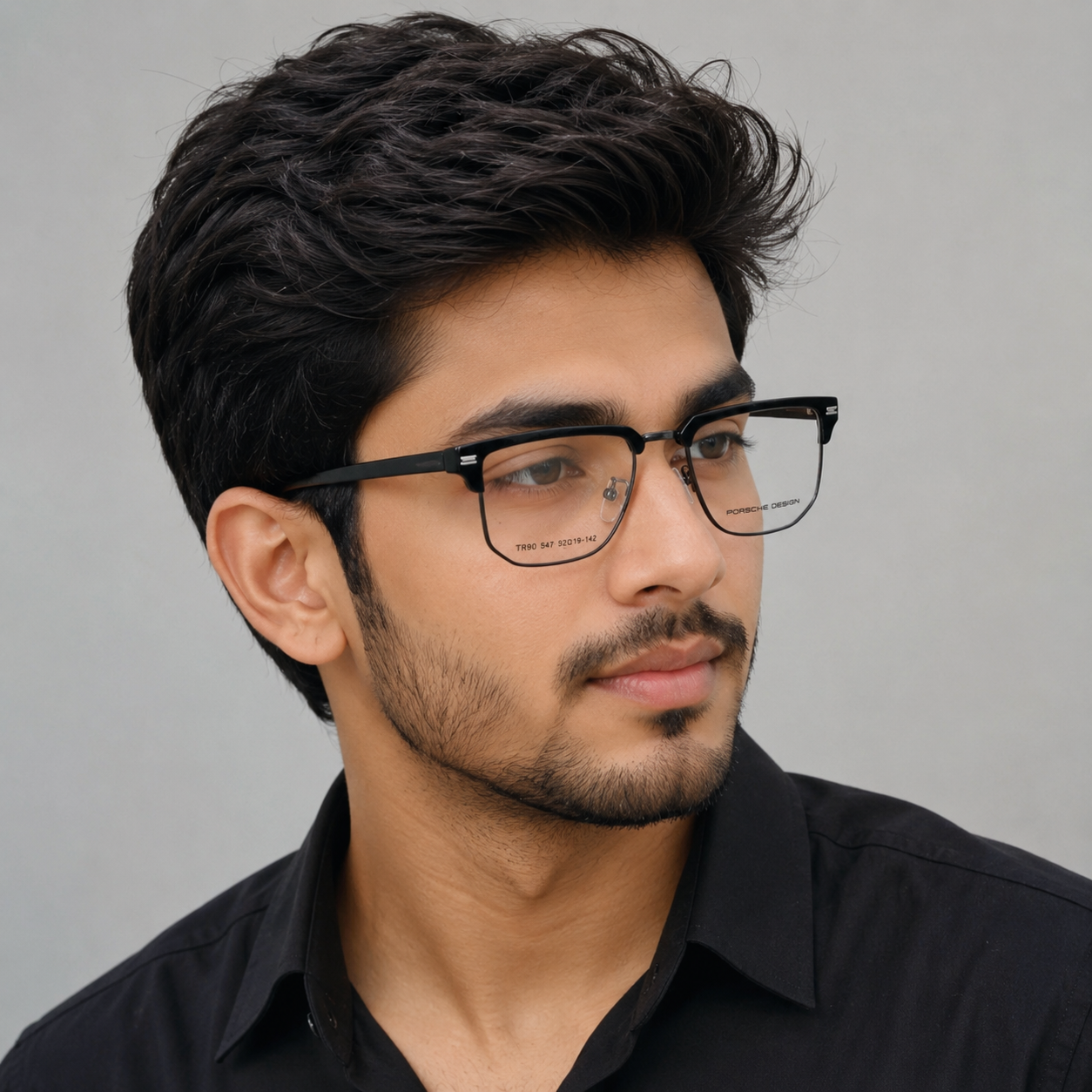 Porsche Design Inspired Premium Black Eyeglass Frame