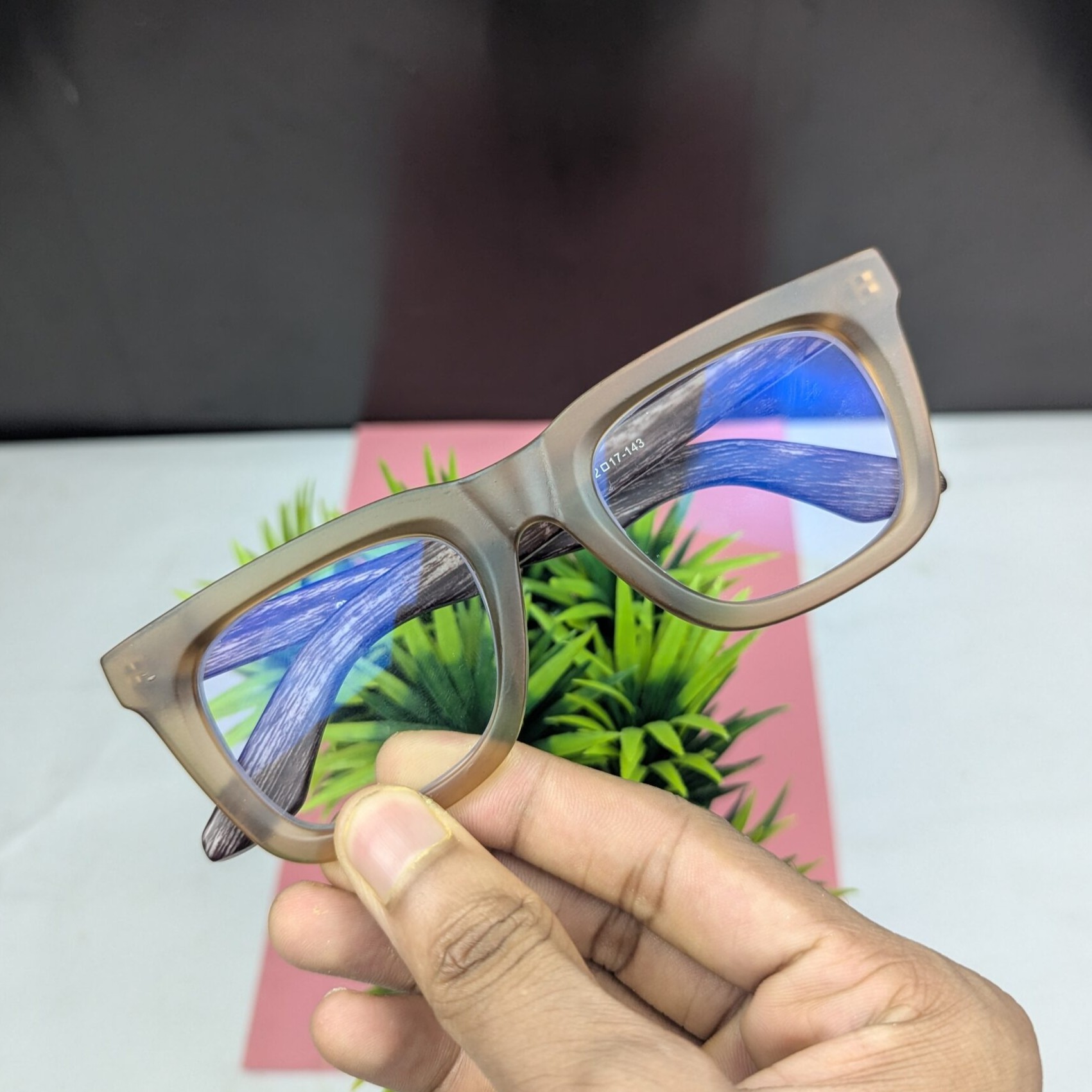 Miu 5189 Model Bold Eyeglass Frame – Premium Blue Cut Glass-Matte Brown - Image 4
