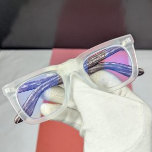 Miu 5189 Model Bold Eyeglass Frame – Premium Blue Cut Glass - Matte White