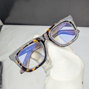 Miu 5189 Model Bold Eyeglass Frame – Premium Blue Cut Glass - Tiger Print