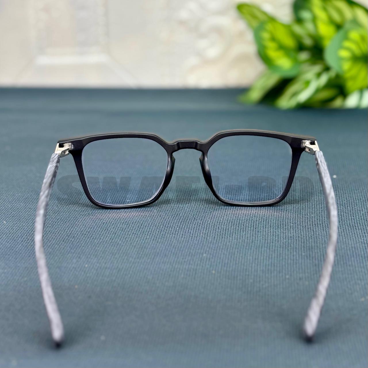 Most Demanding Woden Texture Eyewear Glasses-Matte Black - Image 3