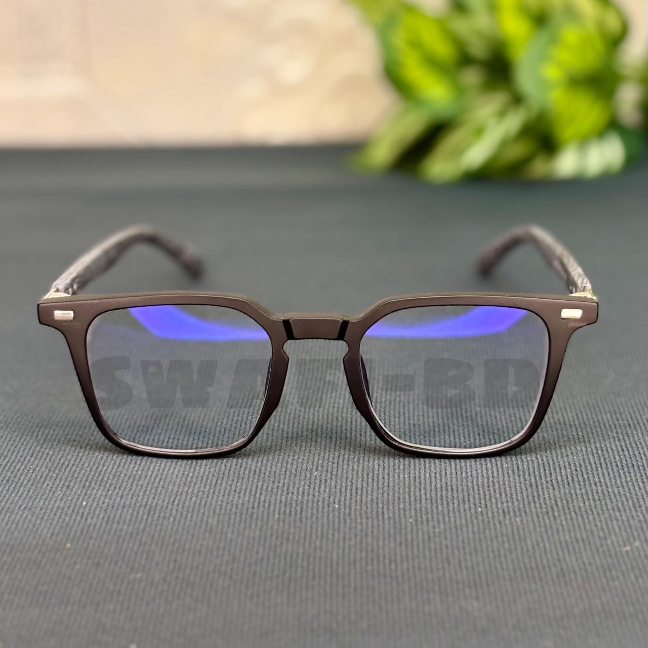 Most Demanding Woden Texture Eyewear Glasses-Matte Black - Image 2